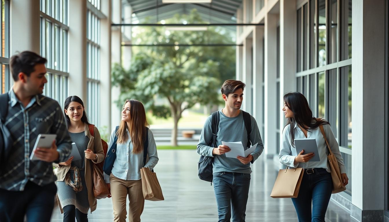 Modern university campus for students